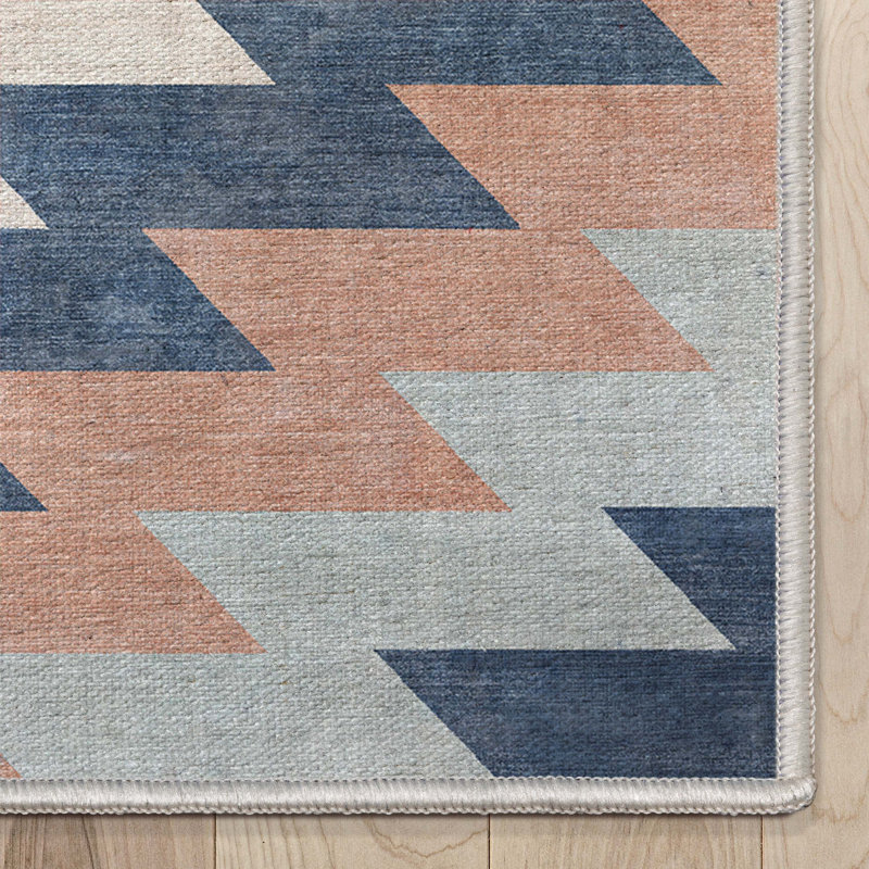 Well Woven Apollo Albuquerque Southwestern Flatweave Blue Area Rug
